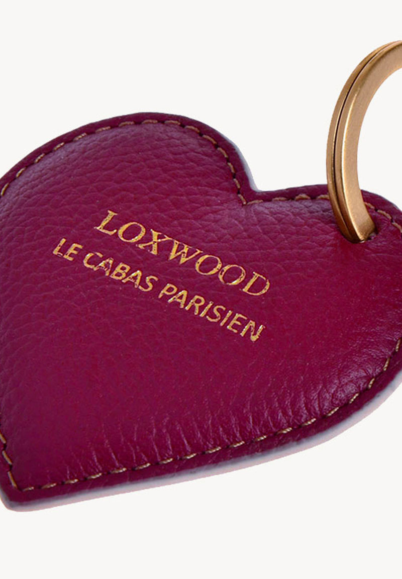 Porte-clés Cœur - Cuir grainé avec médaille