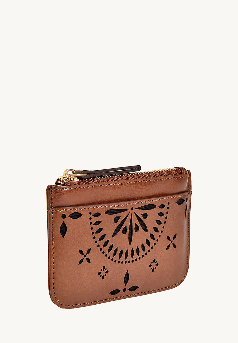 Z0é-porte Monnaie Cuir Perf Tan