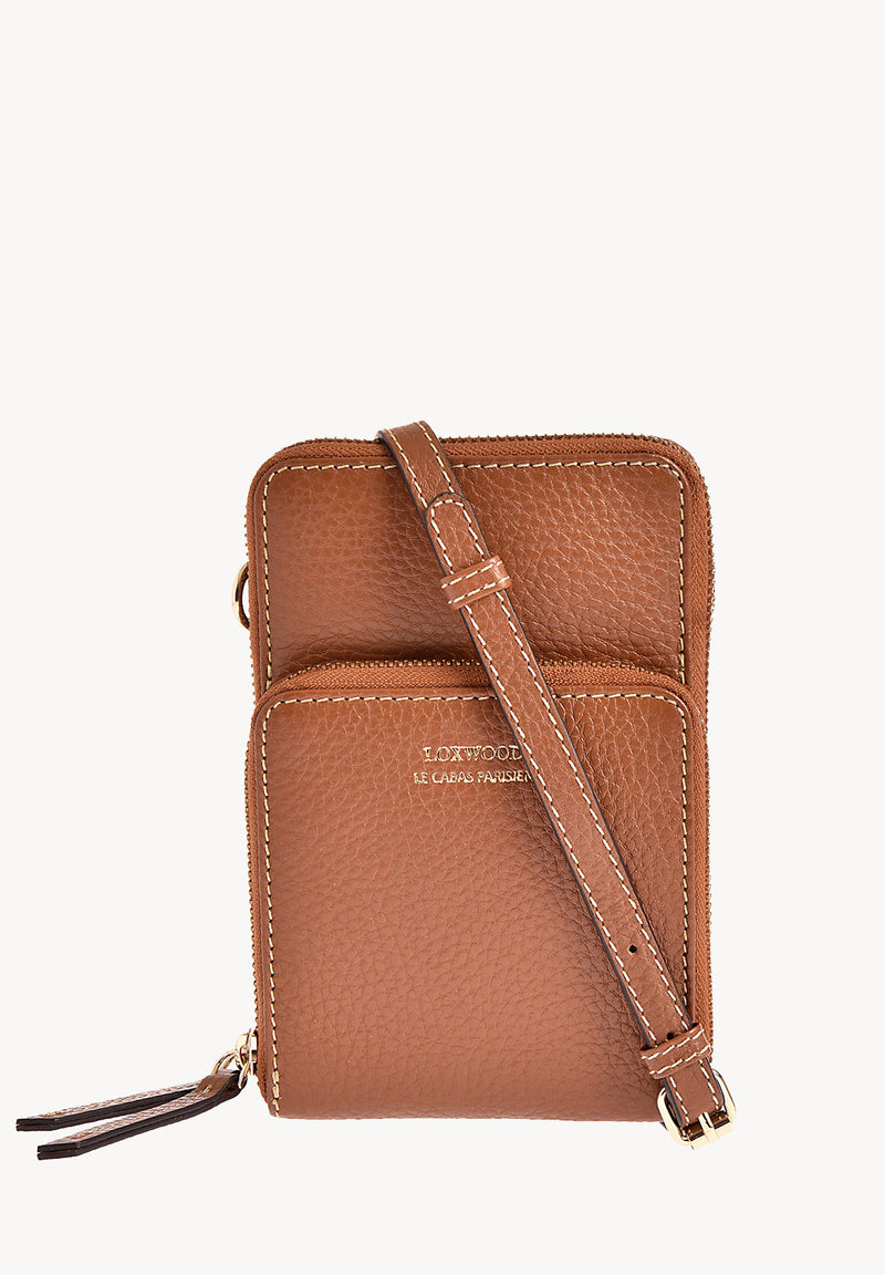 Jill- Pochette Telephone- Cuir Honey