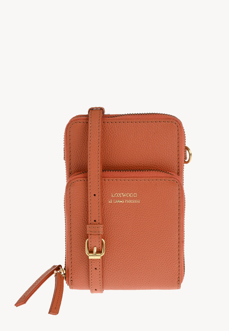 JILL - Grained leather phone pouch