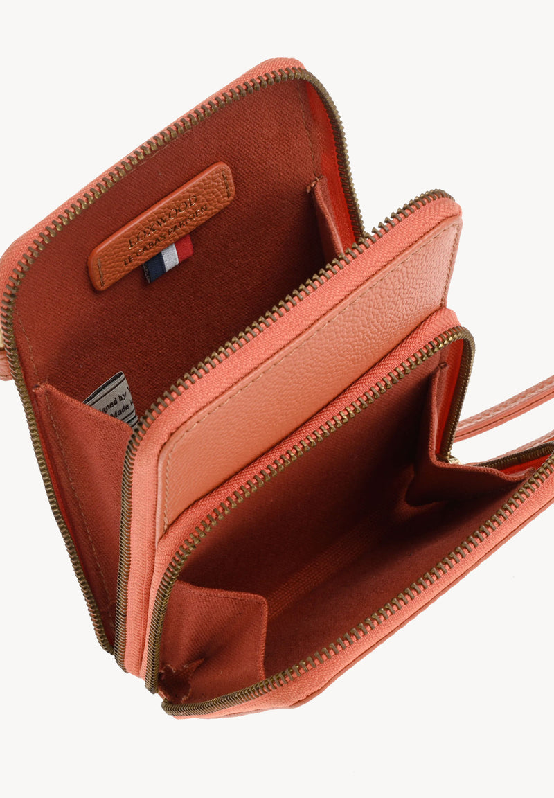 JILL - Grained leather phone pouch