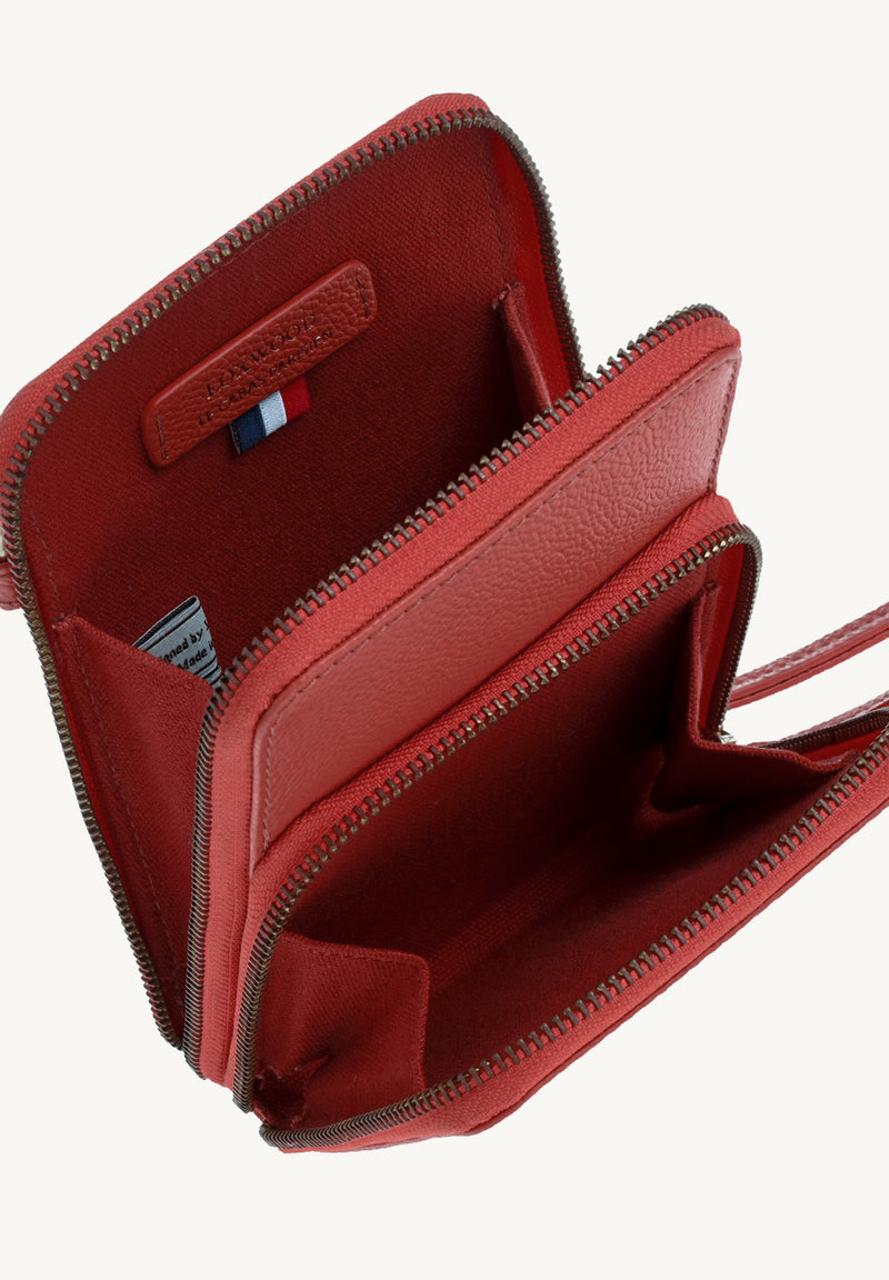JILL - Grained leather phone pouch