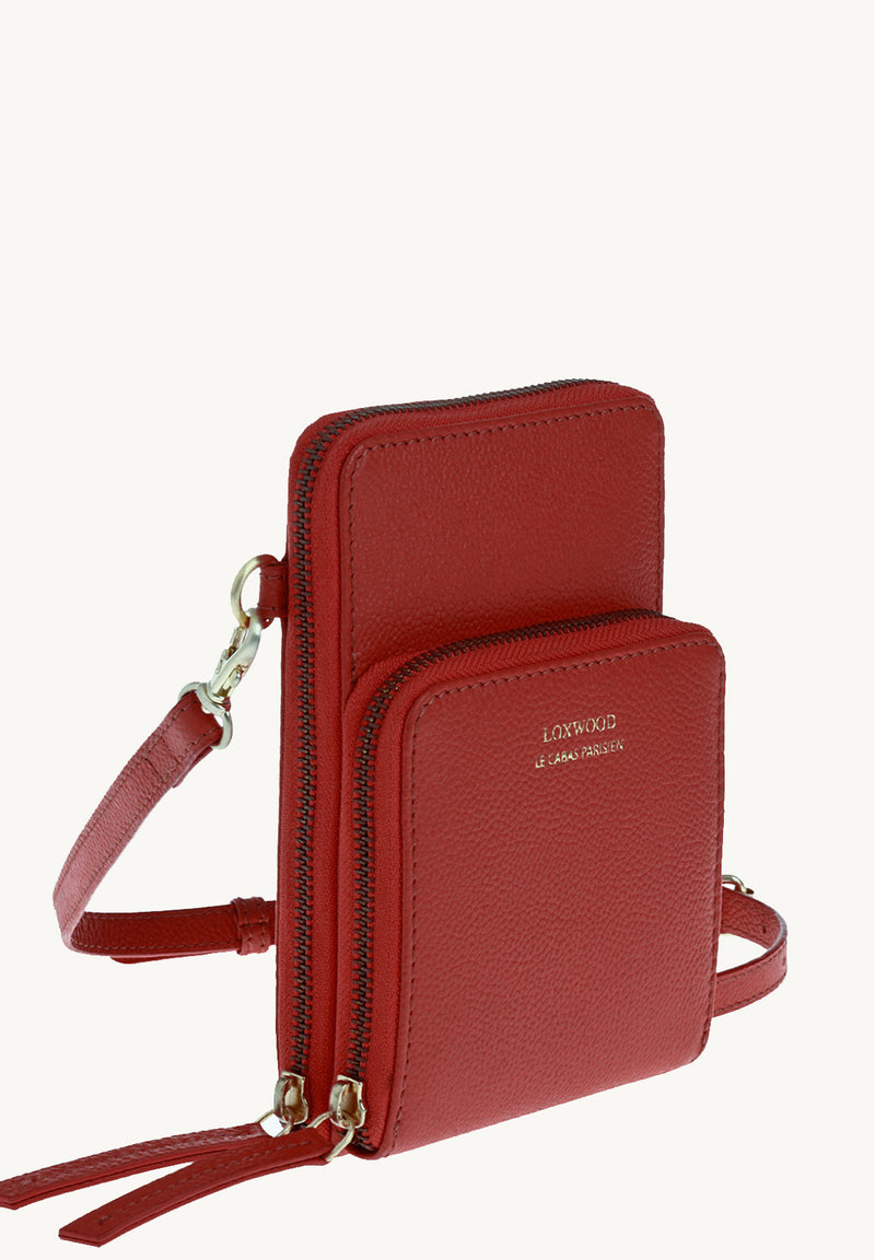 JILL - Grained leather phone pouch