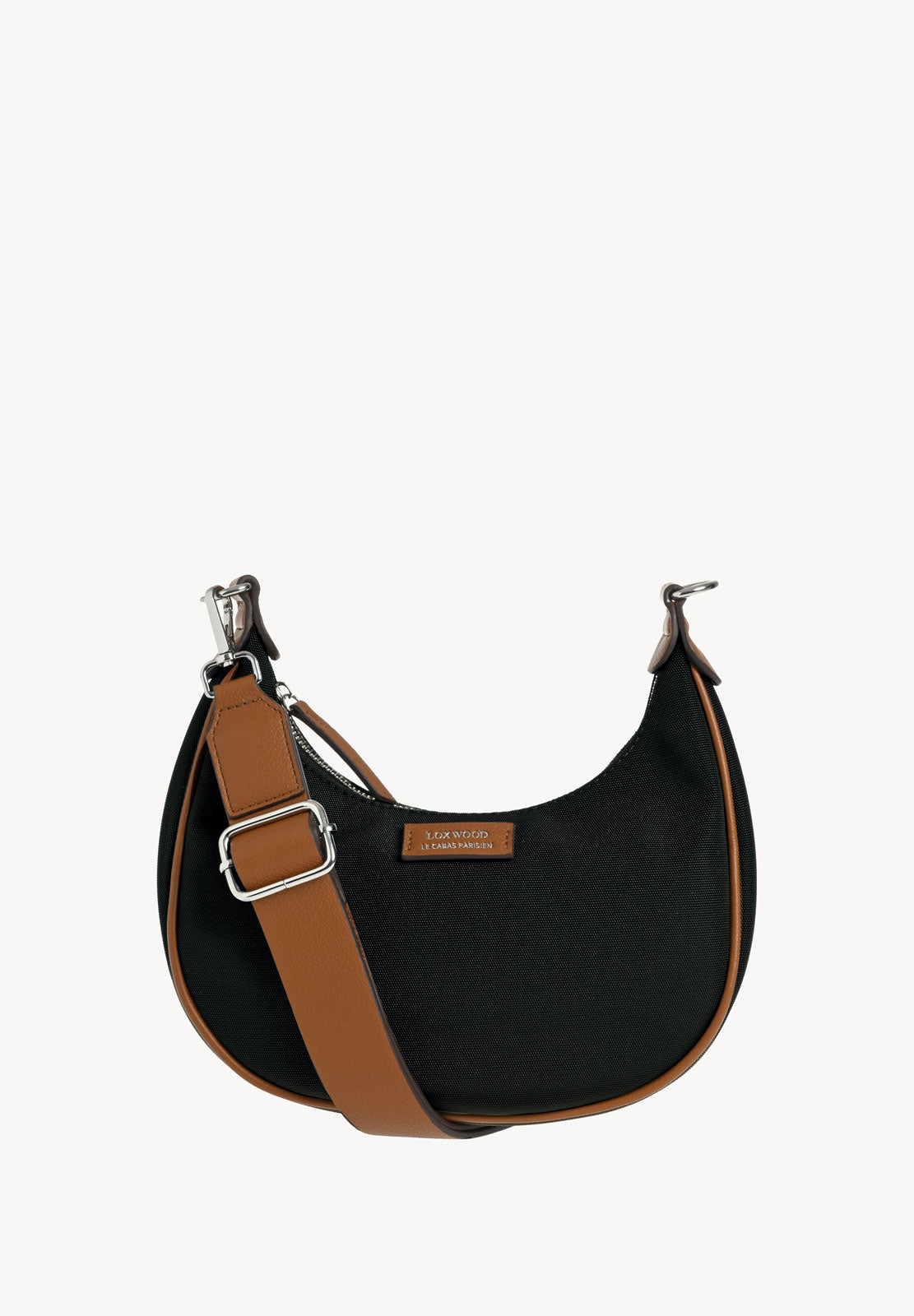 ALBANE - Sac demi lune en nylon couleur noire