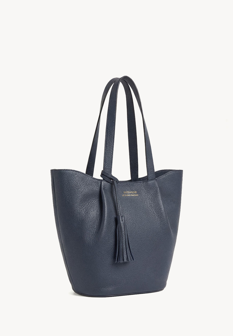 ALMA - Sac zippé porté épaule couleur bleu marine
