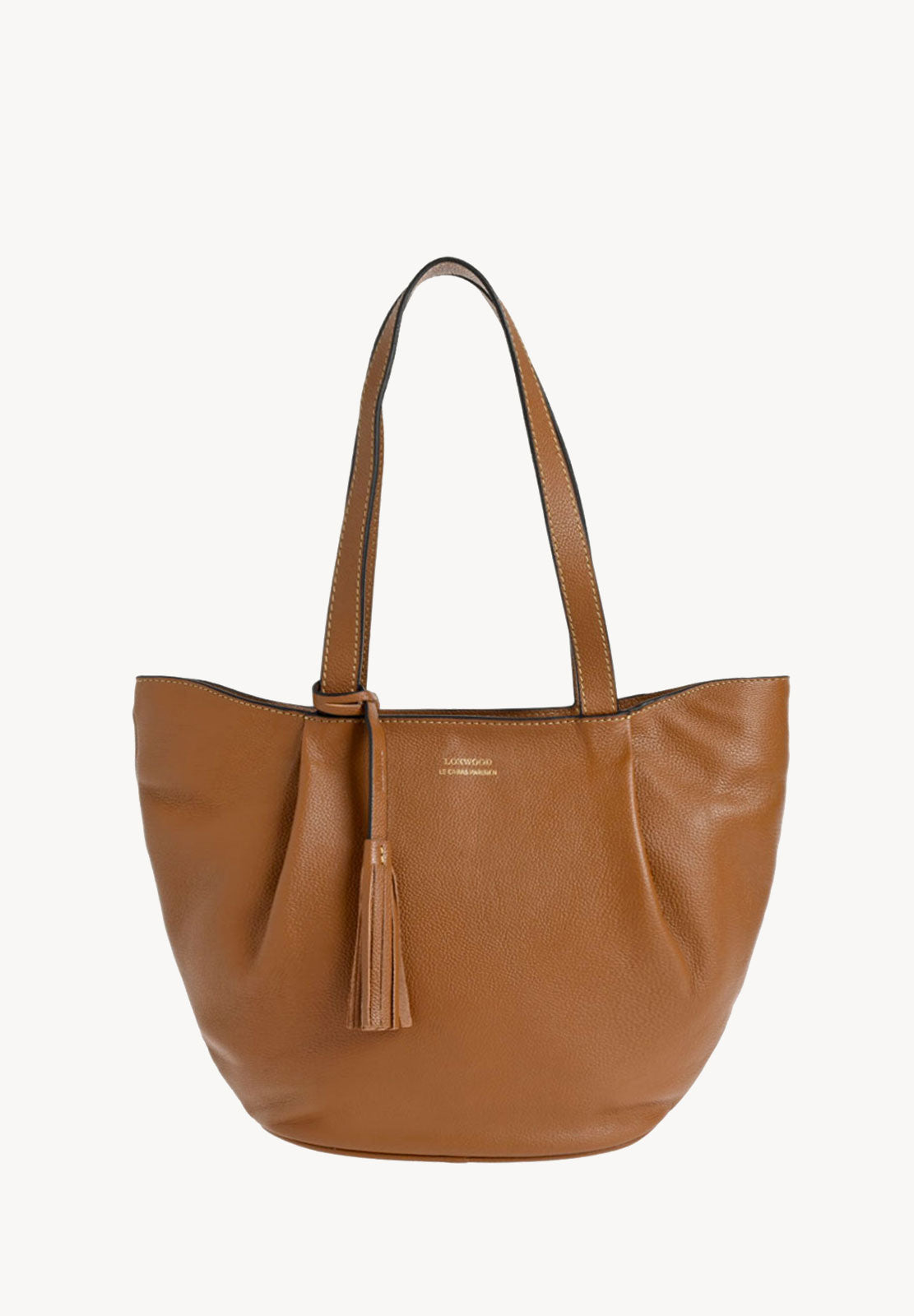 ALMA - Sac zippé porté épaule couleur brandy