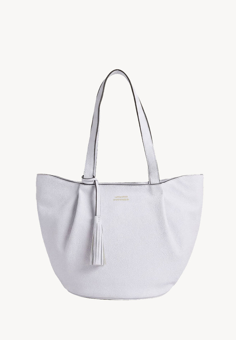 ALMA - Sac zippé porté épaule couleur craie