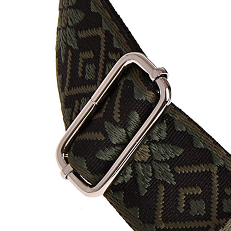 Bandoulière motif ethnique - Textile et cuir