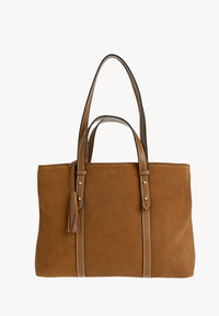 MILA - Grand sac fourre tout en cuir velours