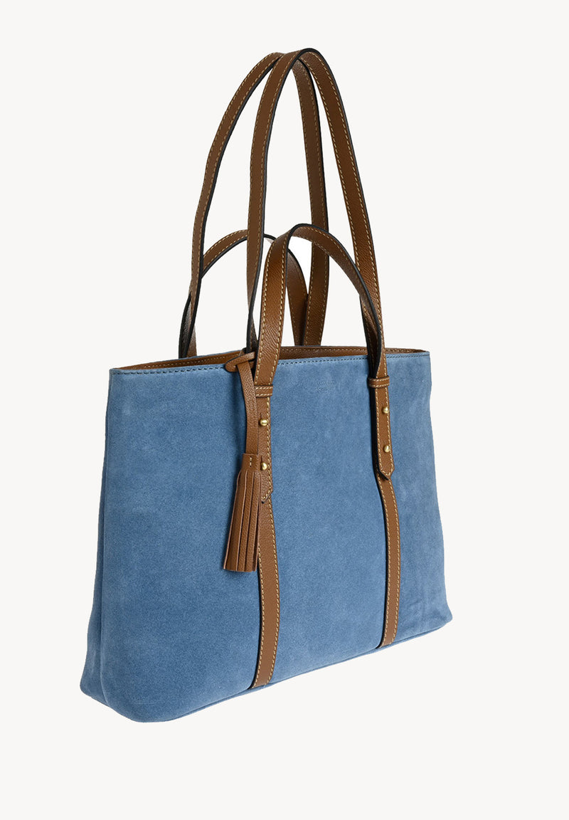MILA - Grand sac fourre tout en cuir velours