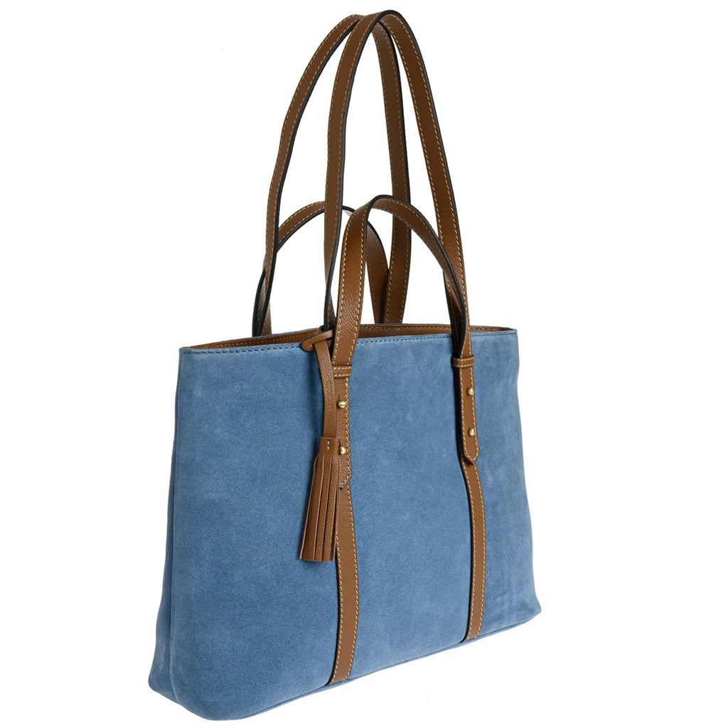 MILA - Grand sac fourre tout en cuir velours