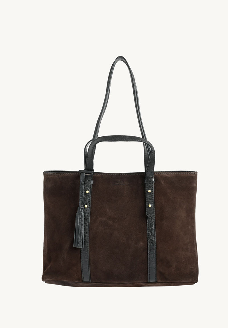 MILA - Large suede leather tote bag