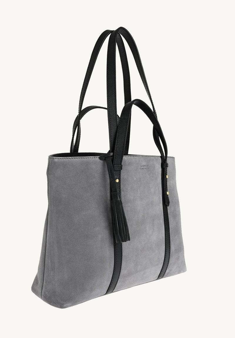 MILA - Grand sac fourre tout en cuir velours