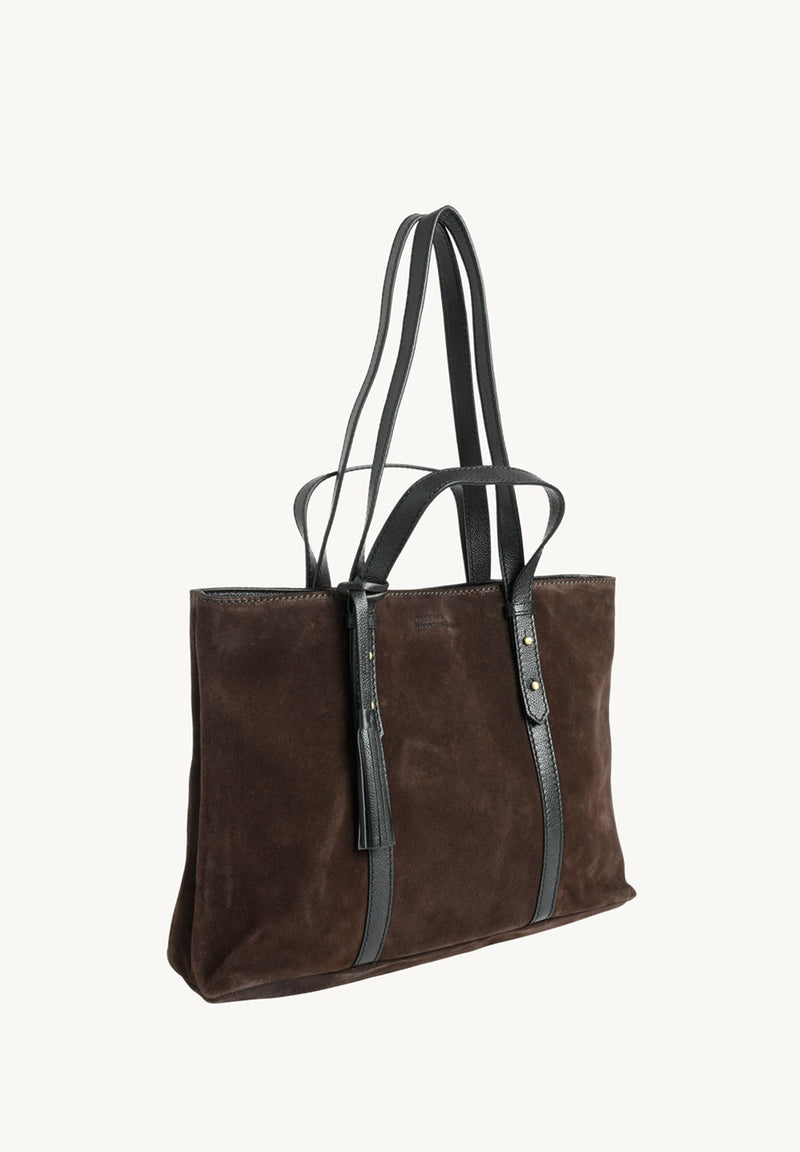 MILA - Large suede leather tote bag