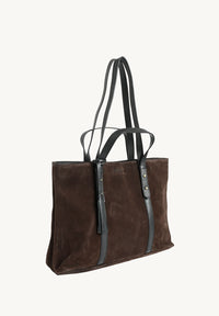 MILA - Large suede leather tote bag