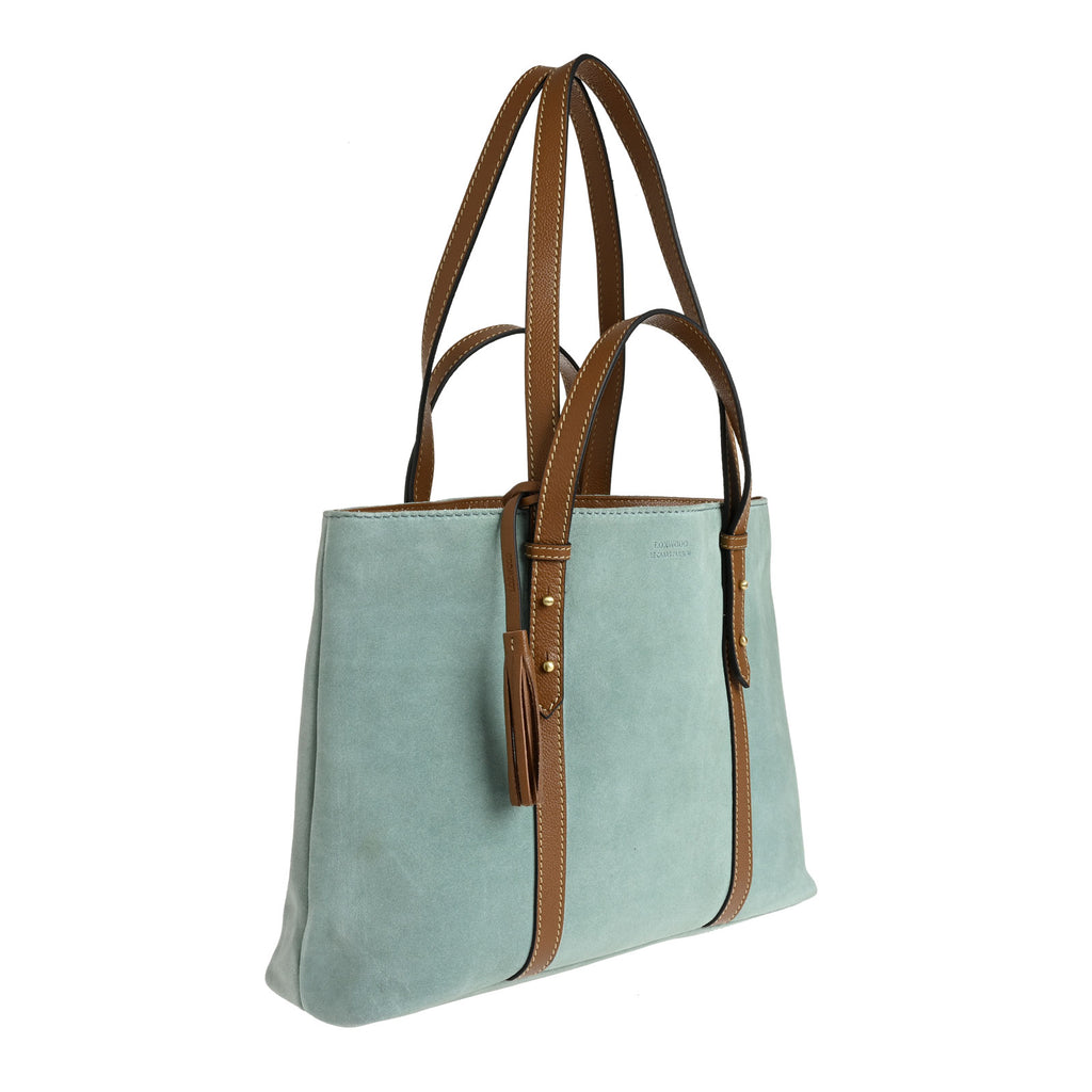 MILA - Large suede leather tote bag