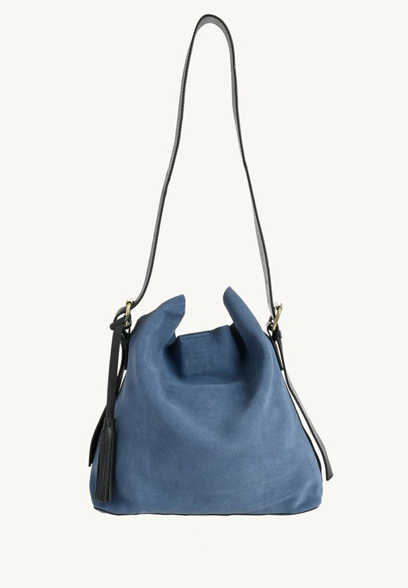 NAYA - Midnight Blue Suede Leather Shoulder Bag
