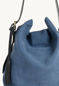 NAYA - Midnight Blue Suede Leather Shoulder Bag