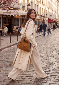 NAYA - Sac porté épaule en cuir velours