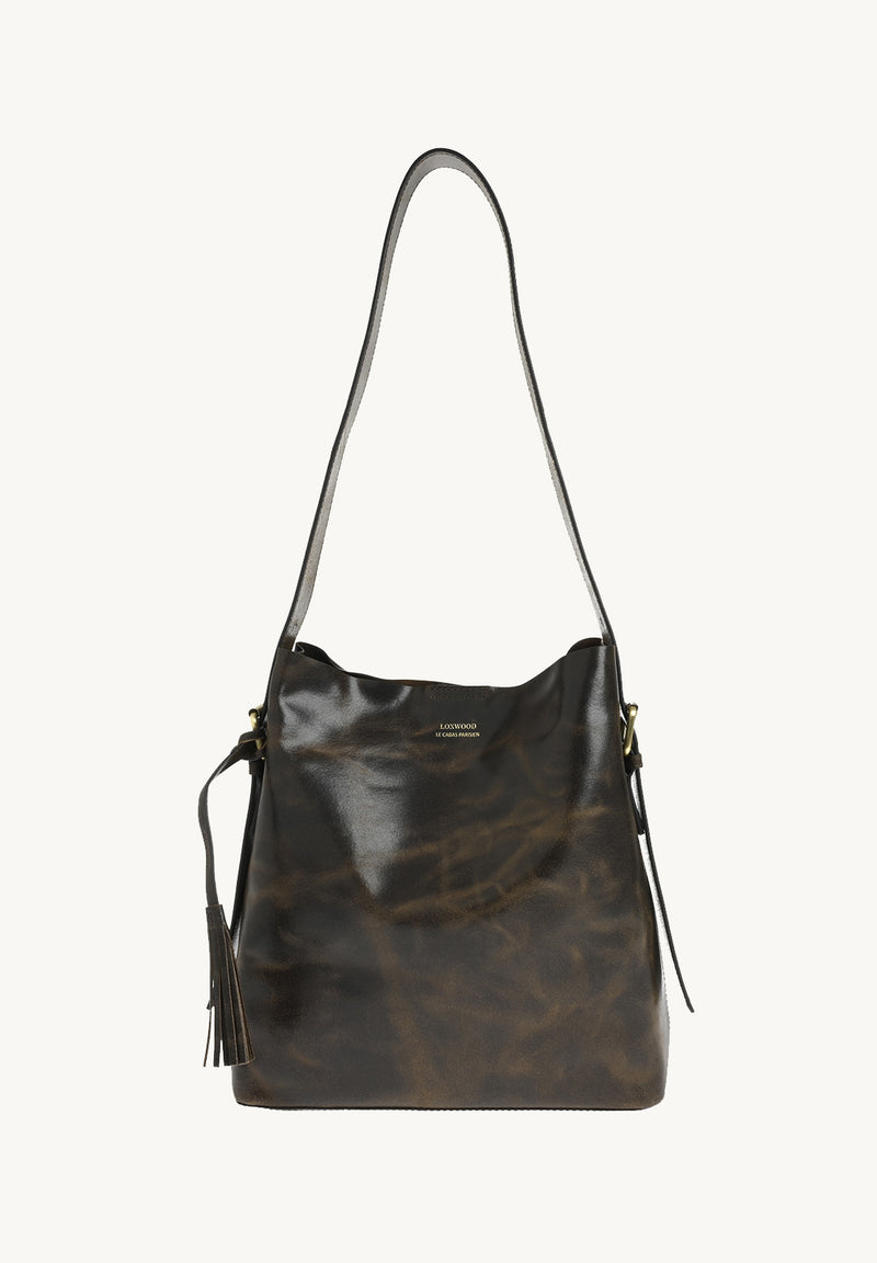 NAYA -  Sac épaule en cuir vintage
