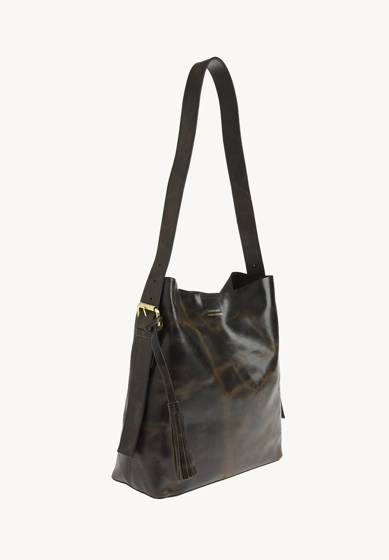 NAYA -  Sac épaule en cuir vintage