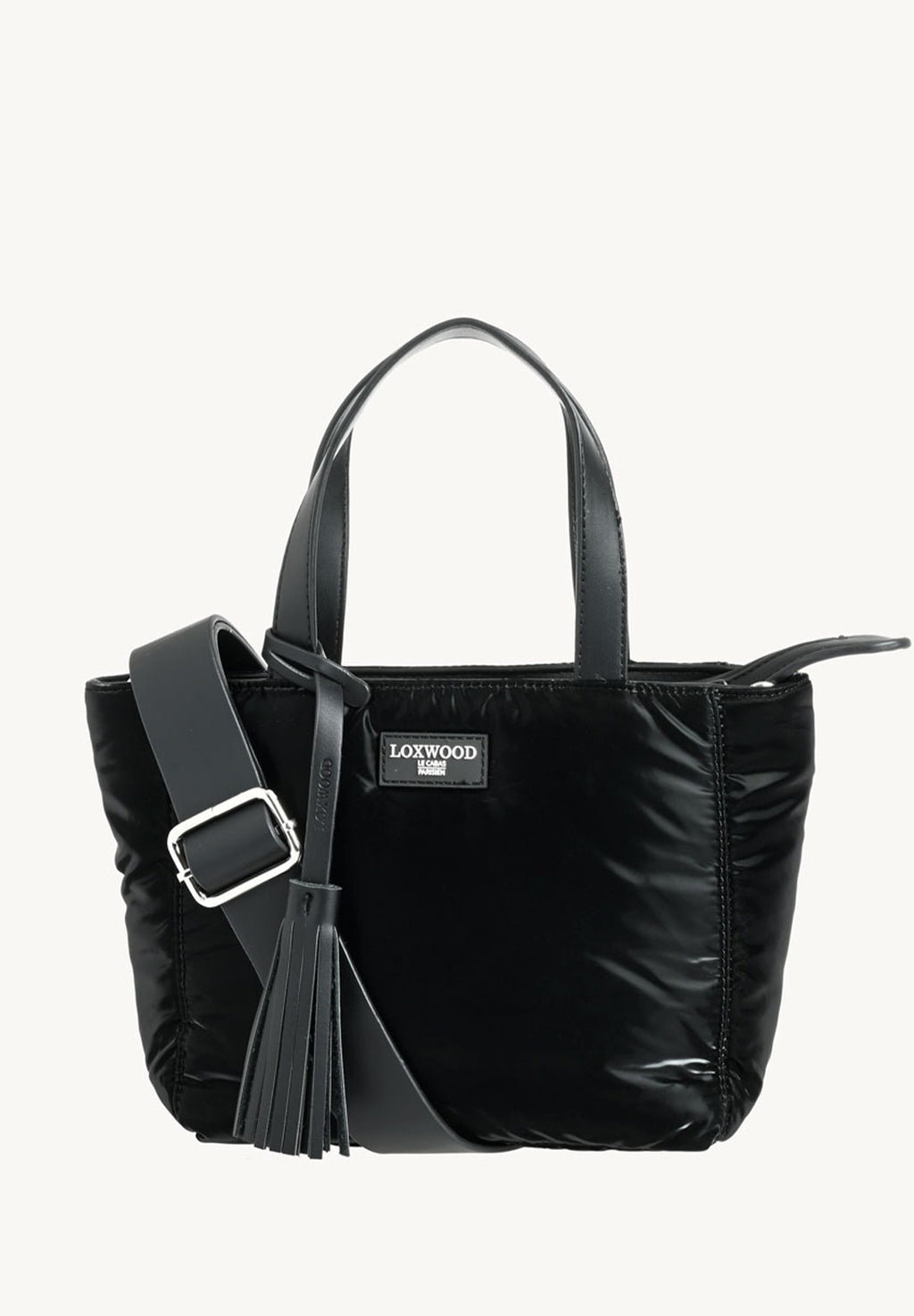 BABY CABAS - Mini cabas zippé effet DOUDOUNE en nylon noir