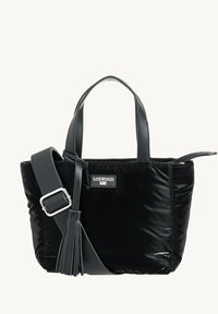 BABY CABAS - Mini cabas zippé effet DOUDOUNE en nylon noir