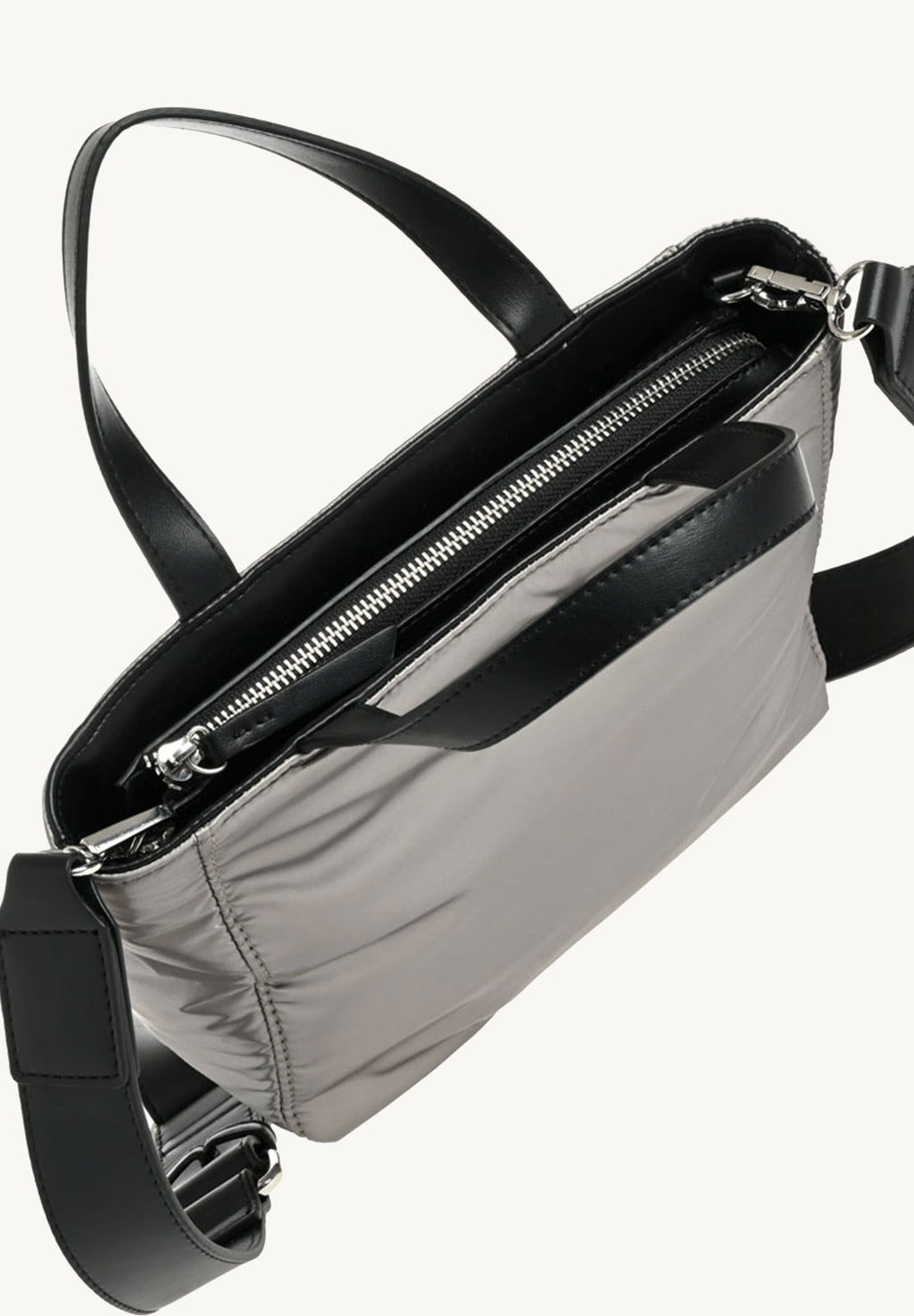 BABY CABAS - Mini zipped nylon tote bag with a down jacket effect