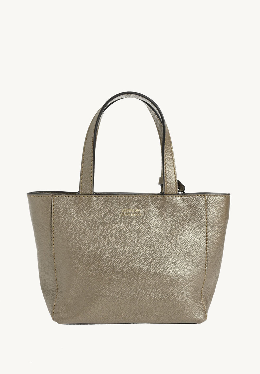 BABY CABAS - Petit crossover en cuir grainé Bronze