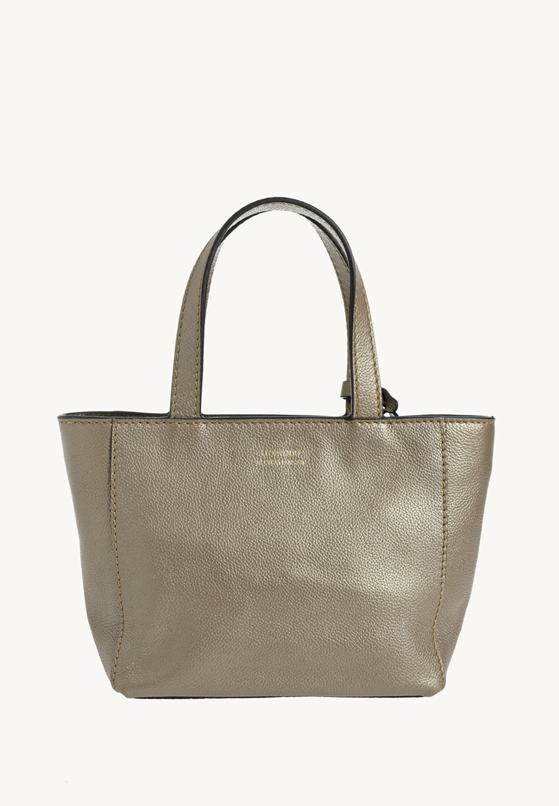 BABY CABAS - Petit crossover en cuir grainé Bronze