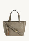 BABY CABAS - Petit crossover en cuir grainé Bronze