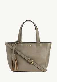 BABY CABAS - Petit crossover en cuir grainé Bronze