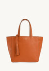 Cabas Parisien en cuir grainé Orange