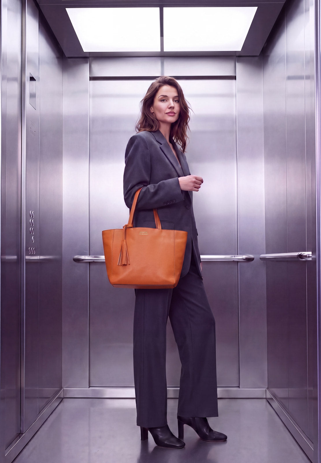 Cabas Parisien en cuir grainé