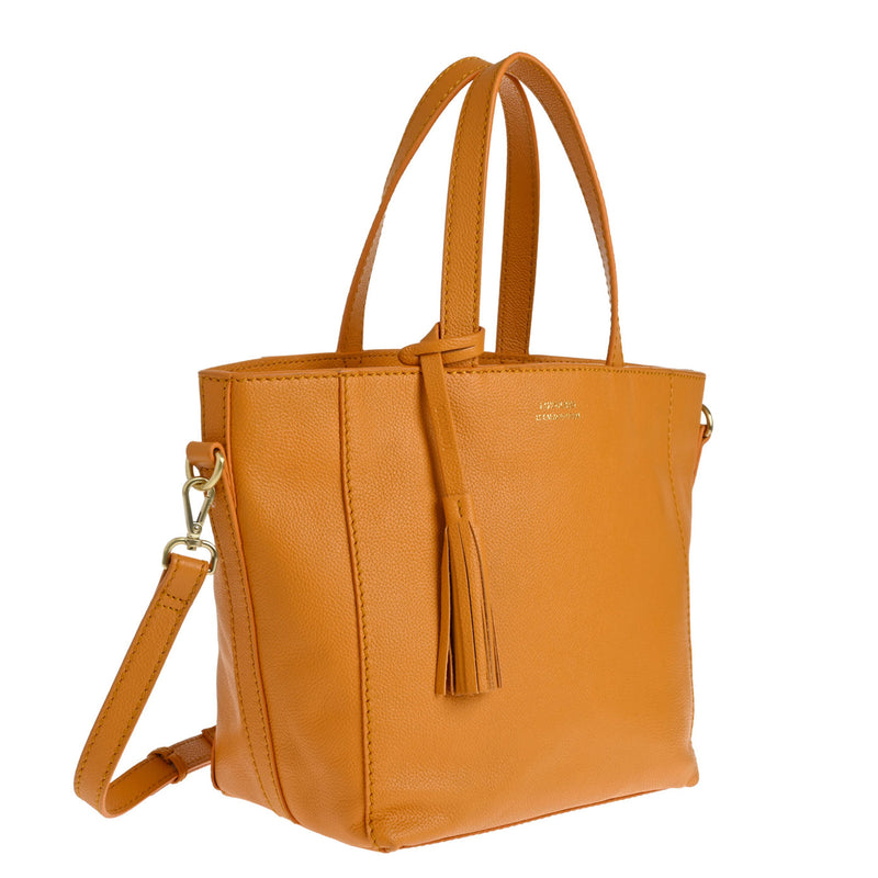 Small PARISIEN tote bag with shoulder strap - Grained leather