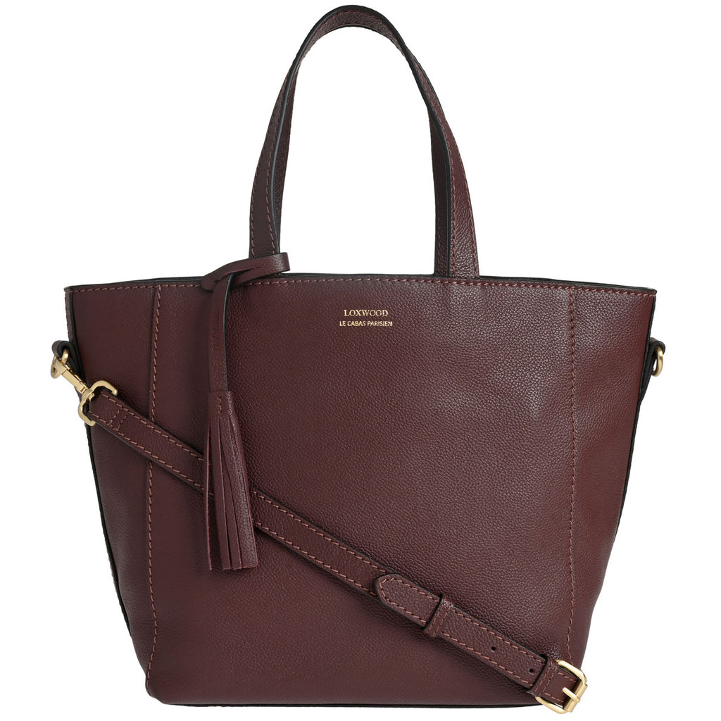 Small PARISIEN tote bag with shoulder strap - Grained leather