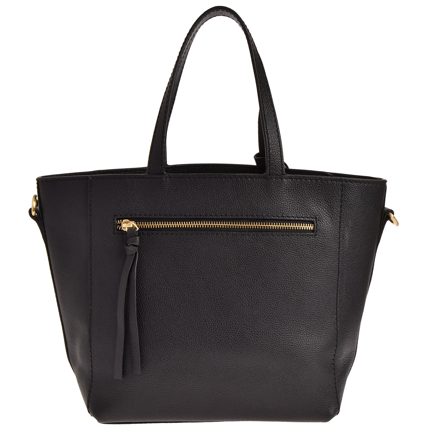 Small PARISIEN tote bag with shoulder strap - Grained leather