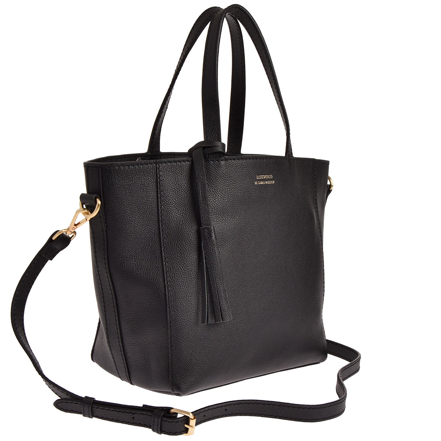 Small PARISIEN tote bag with shoulder strap - Grained leather