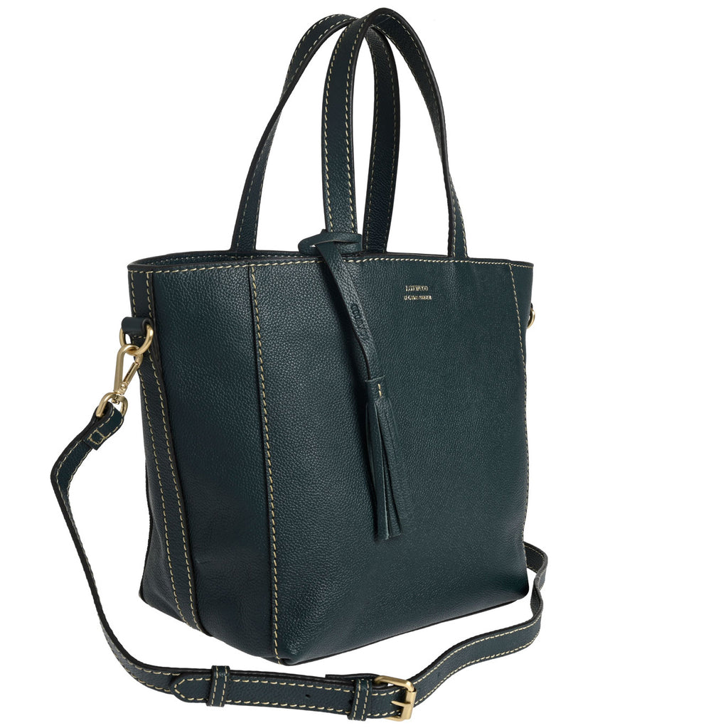 Small PARISIEN tote bag with shoulder strap - Grained leather