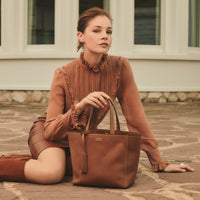 Small PARISIEN tote bag - Grained leather