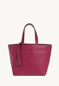 Petit cabas PARISIEN - Cuir grainé Fushia