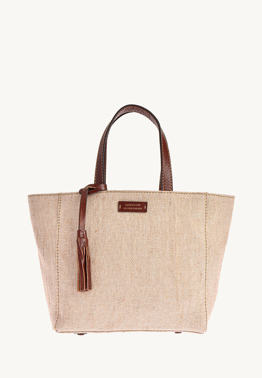 Cabas Parisien Pm Toile & Cuir Natural