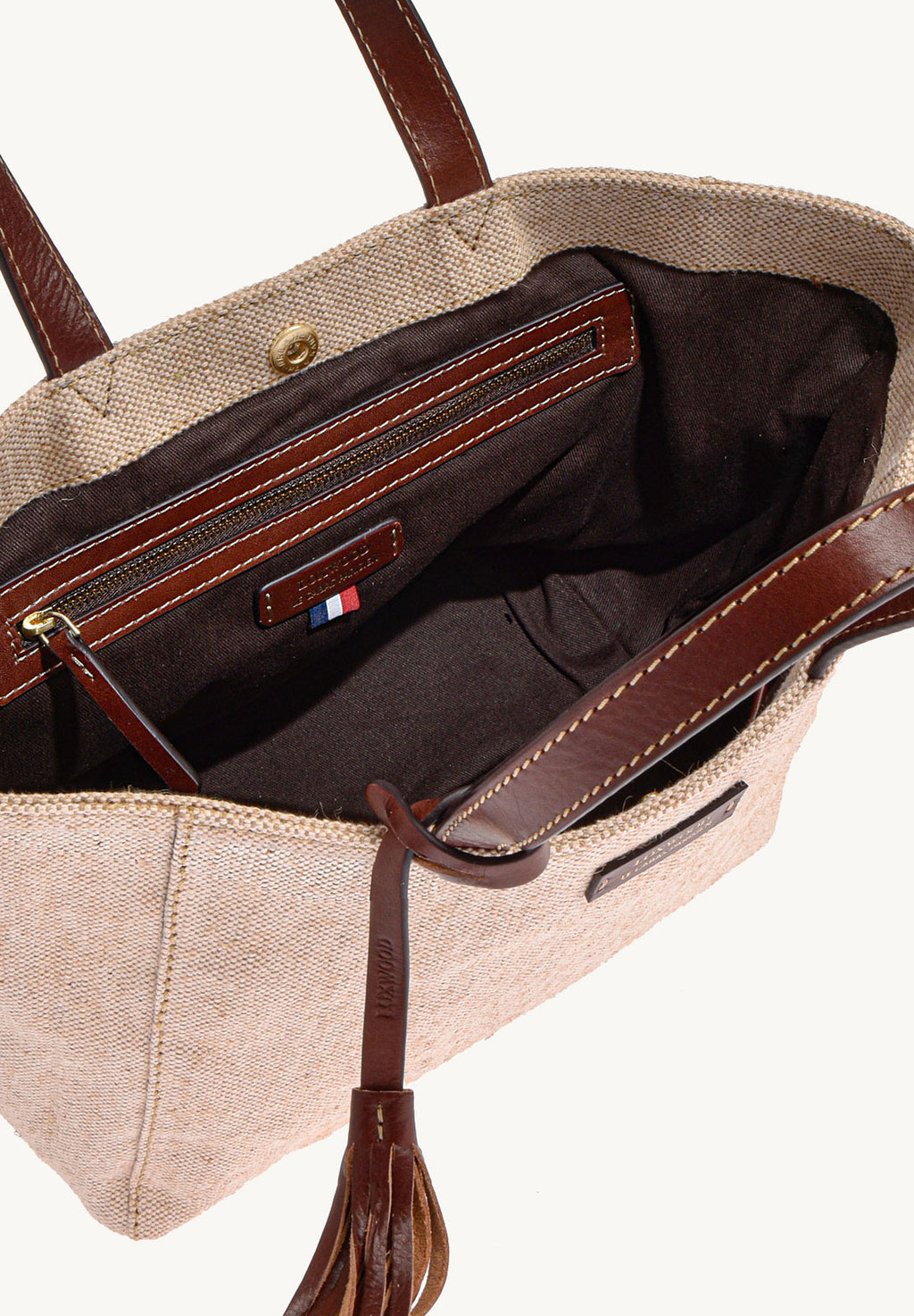 Cabas Parisien Pm Toile & Cuir Natural