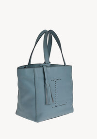 Small Parisian tote bag - Grained leather with perforated L
