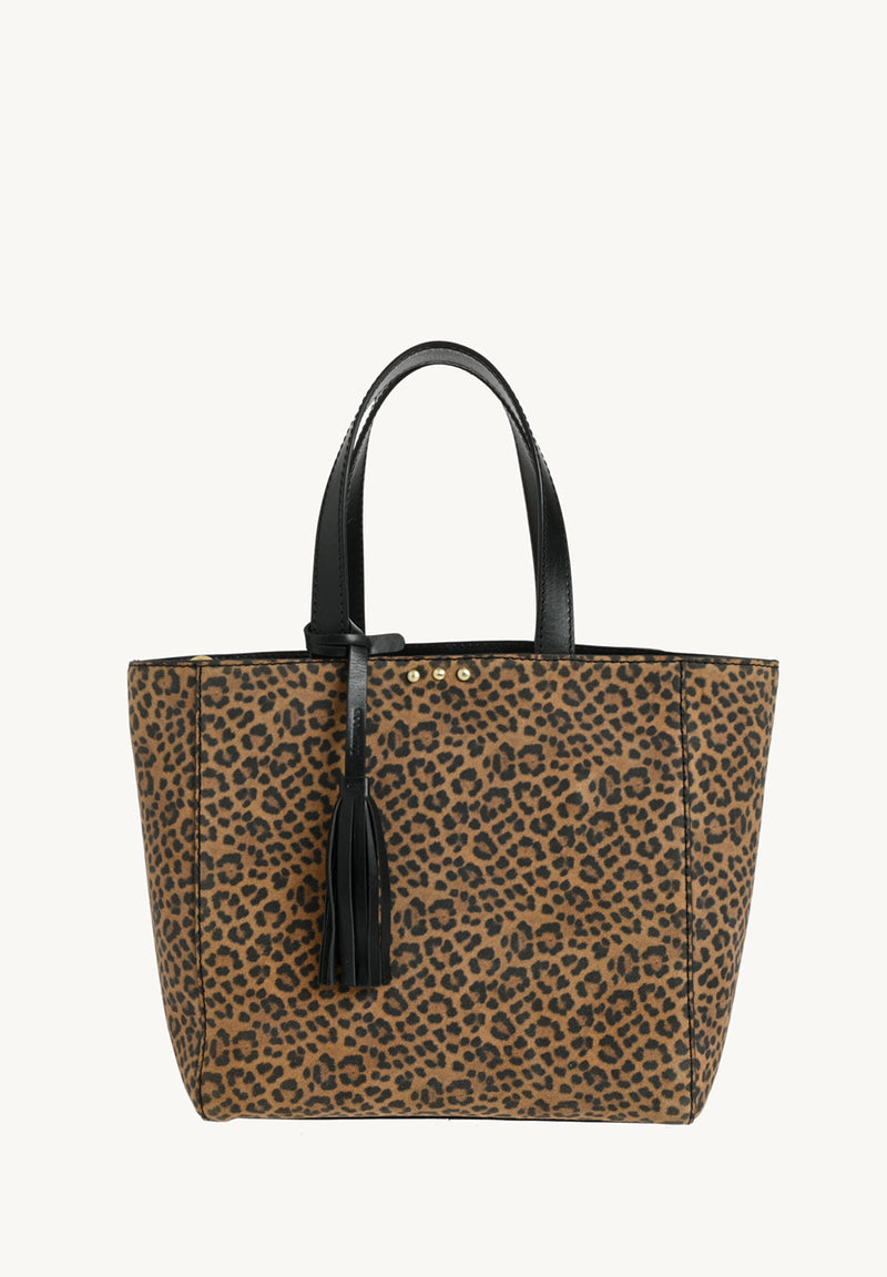 Parisian Tote Bag Suede Leopard