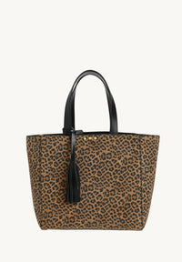 Parisian Tote Bag Suede Leopard