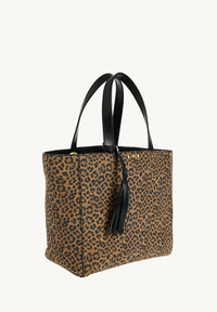 Parisian Tote Bag Suede Leopard