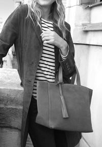 Petit CABAS PARISIEN - Cuir velours