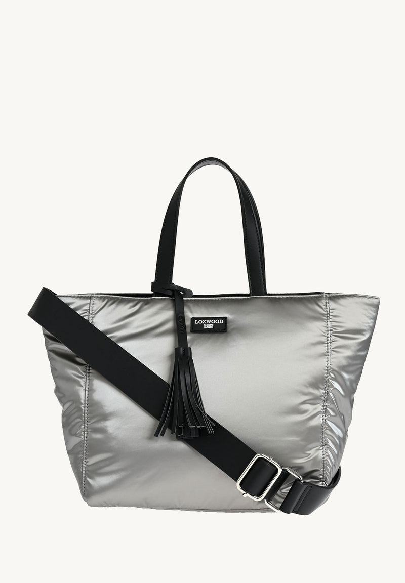 Petit cabas ZIPPÉ avec bandoulière - Effet DOUDOUNE en nylon