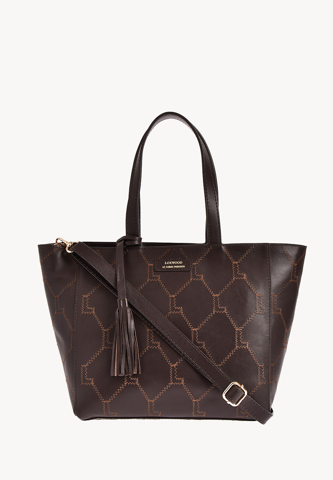 Petit cabas PARISIEN zippé signature - Cuir brodé